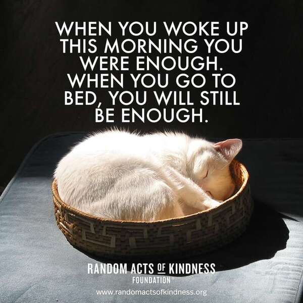 When you woke up this morning you were enough. When you go to bed, you will still be enough. —Brooke