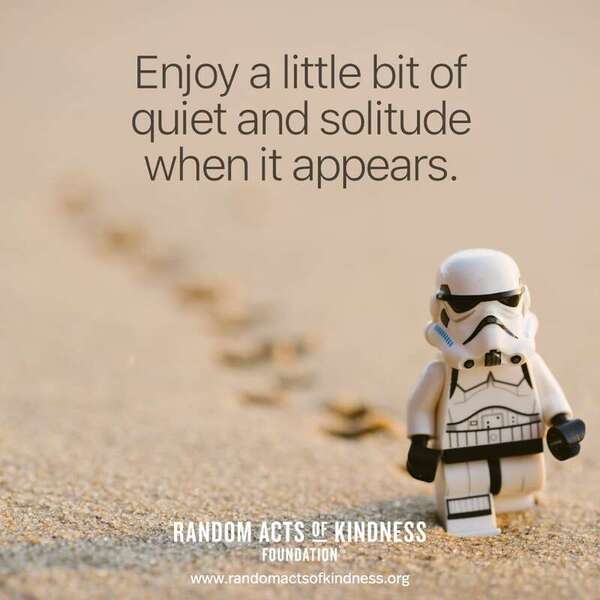 Enjoy a little bit of quiet and solitude when it appears. —Brooke