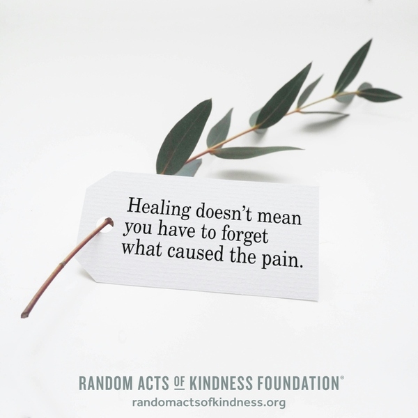 Healing doesn't mean you have to forget what caused the pain. —Brooke