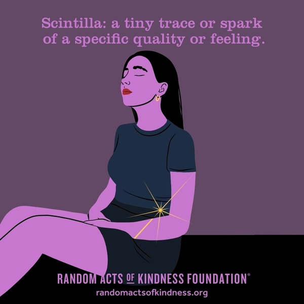 Scintilla: a tiny trace or spark of a specific quality or feeling.